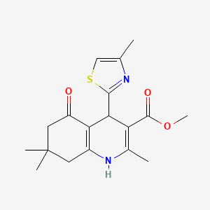 molecular formula C18H22N2O3S B11957739 Methyl 2,7,7-trimethyl-4-(4-methylthiazol-2-yl)-5-oxo-1,4,5,6,7,8-hexahydroquinoline-3-carboxylate CAS No. 853329-76-7