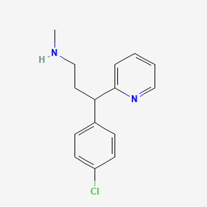 molecular formula C15H17ClN2 B1195781 3-(4-chlorophenyl)-N-methyl-3-(pyridin-2-yl)propan-1-amine CAS No. 20619-12-9