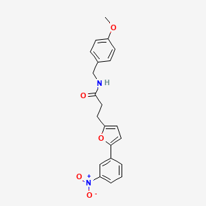 molecular formula C21H20N2O5 B11957976 N-(4-Methoxybenzyl)-3-(5-(3-nitrophenyl)furan-2-yl)propanamide CAS No. 853330-04-8