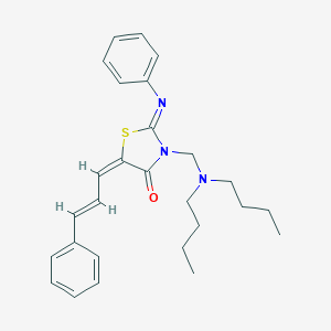molecular formula C27H33N3OS B011958 3-((Dibutylamino)methyl)-5-cinnamylidene-2-(phenylimino)-4-thiazolidinone CAS No. 104123-86-6