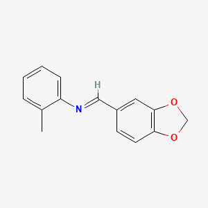 molecular formula C15H13NO2 B11958031 N-(2H-1,3-benzodioxol-5-ylmethylidene)-2-methylaniline 