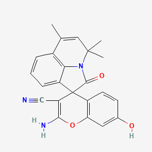 2-amino-7-hydroxy-4',4',6'-trimethyl-2'-oxo-4'H-spiro[chromene-4,1'-pyrrolo[3,2,1-ij]quinoline]-3-carbonitrile