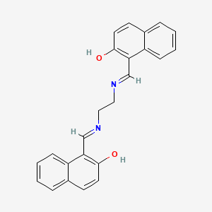molecular formula C24H20N2O2 B11958193 Ethane-1,2-diamine, N,N'-bis(2-hydroxynaphthyl)methylene- CAS No. 33206-56-3
