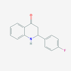molecular formula C15H12FNO B119583 2-(4-Fluorophenyl)-2,3-dihydro-4(1H)-quinolinone CAS No. 155370-03-9