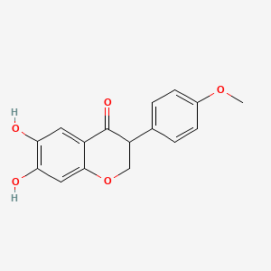 molecular formula C16H14O5 B1195831 2,3-Dihydro-6,7-dihydroxy-3-(4-methoxyphenyl)-4H-1-benzopyran-4-one CAS No. 76397-85-8