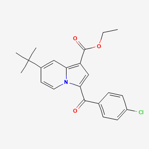 molecular formula C22H22ClNO3 B11958328 Ethyl 7-tert-butyl-3-(4-chlorobenzoyl)-1-indolizinecarboxylate CAS No. 853329-62-1