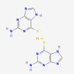 molecular formula C10H8N10PtS2 B1195834 Platinum(2+) bis(2-imino-3,9-dihydro-2H-purine-6-thiolate) 