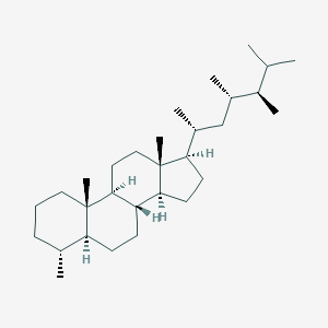 molecular formula C30H54 B119584 (4R,5S,8S,9S,10S,13R,14S,17R)-4,10,13-Trimethyl-17-[(2R,4S,5R)-4,5,6-trimethylheptan-2-yl]-2,3,4,5,6,7,8,9,11,12,14,15,16,17-tetradecahydro-1H-cyclopenta[a]phenanthrene CAS No. 146276-34-8