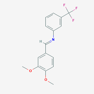 molecular formula C16H14F3NO2 B11958420 Veratrylidene-3-(trifluoromethyl)aniline CAS No. 397-72-8