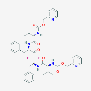 pyridin-2-ylmethyl N-[(2S)-1-[[(2S,5S)-3,3-difluoro-5-[[(2S)-3-methyl-2-(pyridin-2-ylmethoxycarbonylamino)butanoyl]amino]-4-oxo-1,6-diphenylhexan-2-yl]amino]-3-methyl-1-oxobutan-2-yl]carbamate
