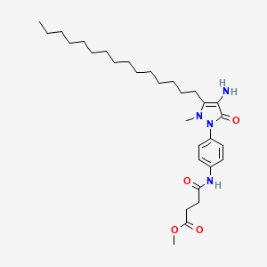 molecular formula C30H48N4O4 B11958605 Methyl4'-(4-amino-2-methyl-5-oxo-3-pentadecyl-3-pyrazolin-1-YL)-succinanilate CAS No. 119338-68-0