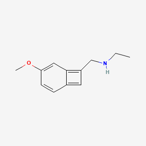 molecular formula C12H15NO B1195861 N-[(3-methoxy-8-bicyclo[4.2.0]octa-1(6),2,4,7-tetraenyl)methyl]ethanamine CAS No. 32451-42-6