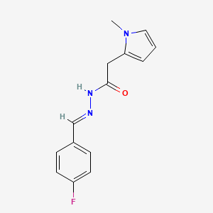 molecular formula C14H14FN3O B11958645 N'-(4-Fluorobenzylidene)-2-(1-methyl-1H-pyrrol-2-YL)acetohydrazide 