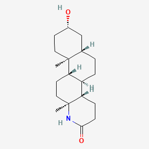 molecular formula C19H31NO2 B1195874 3beta-Hydroxy-13alpha-amino-13,17-seco-5alpha-androstan-17-oic-13,17-lactam CAS No. 39932-99-5