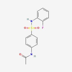 molecular formula C14H13FN2O3S B11958742 N-{4-[(2-fluorophenyl)sulfamoyl]phenyl}acetamide 