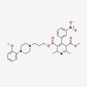 3-O-[3-[4-(2-methoxyphenyl)piperazin-1-yl]propyl] 5-O-methyl 2,6-dimethyl-4-(3-nitrophenyl)-2,5-dihydropyridine-3,5-dicarboxylate