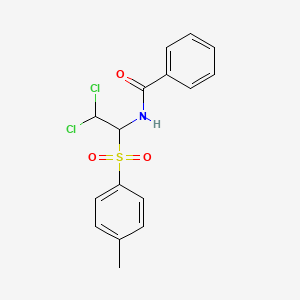 molecular formula C16H15Cl2NO3S B11958872 N-(2,2-Dichloro-1-(toluene-4-sulfonyl)-ethyl)-benzamide 
