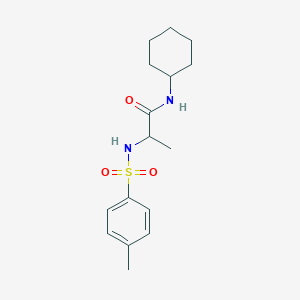 molecular formula C16H24N2O3S B11958985 N-Cyclohexyl-2-(((4-methylphenyl)sulfonyl)amino)propanamide 