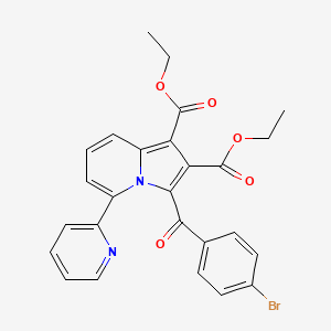 molecular formula C26H21BrN2O5 B11959047 Diethyl 3-(4-bromobenzoyl)-5-(2-pyridinyl)-1,2-indolizinedicarboxylate CAS No. 853319-40-1