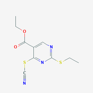 molecular formula C10H11N3O2S2 B11959120 Ethyl 2-(ethylthio)-4-thiocyanatopyrimidine-5-carboxylate CAS No. 6628-05-3
