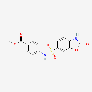 molecular formula C15H12N2O6S B1195914 4-[(2-氧代-3H-1,3-苯并噁唑-6-基)磺酰氨基]苯甲酸甲酯 