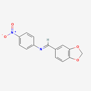 molecular formula C14H10N2O4 B11959158 Benzenamine, N-(1,3-benzodioxol-5-ylmethylene)-4-nitro- CAS No. 113659-62-4