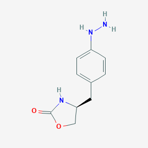 molecular formula C10H13N3O2 B119592 (S)-4-(4-hydrazinobenzyl)-2-oxazolidinone CAS No. 187975-62-8