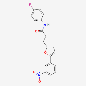 molecular formula C19H15FN2O4 B11959204 N-(4-fluorophenyl)-3-[5-(3-nitrophenyl)-2-furyl]propanamide CAS No. 853329-67-6