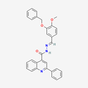 molecular formula C31H25N3O3 B11959480 N'-{(E)-[3-(benzyloxy)-4-methoxyphenyl]methylidene}-2-phenylquinoline-4-carbohydrazide 
