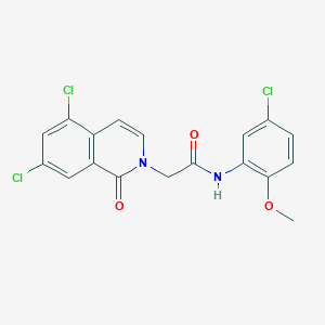 molecular formula C18H13Cl3N2O3 B11959537 N-(5-Chloro-2-methoxyphenyl)-2-(5,7-dichloro-1-oxoisoquinolin-2(1H)-yl)acetamide CAS No. 853319-78-5