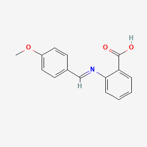 molecular formula C15H13NO3 B11959538 Benzoic acid, 2-(((4-methoxyphenyl)methylene)amino)- CAS No. 60027-80-7