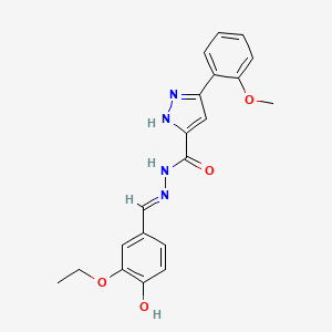 molecular formula C20H20N4O4 B11959685 N'-[(E)-(3-ethoxy-4-hydroxyphenyl)methylidene]-3-(2-methoxyphenyl)-1H-pyrazole-5-carbohydrazide 