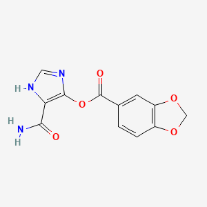 1,3-Benzodioxole-5-carboxylic acid, 5-(aminocarbonyl)-1H-imidazol-4-yl ester
