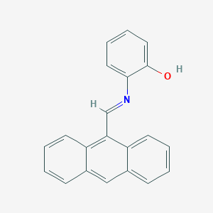 molecular formula C21H15NO B11959952 N-(9-Anthracenylmethylene)-2-hydroxyaniline CAS No. 6076-01-3