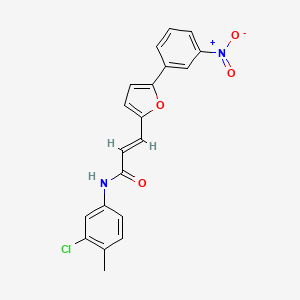 molecular formula C20H15ClN2O4 B11959982 N-(3-Chloro-4-methylphenyl)-3-(5-(3-nitrophenyl)furan-2-yl)acrylamide CAS No. 853351-33-4