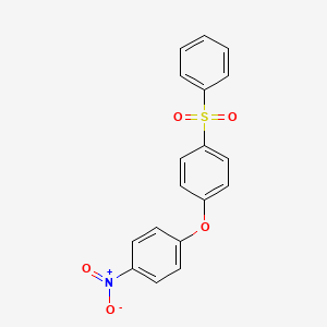 molecular formula C18H13NO5S B11960083 Benzene, 1-(4-nitrophenoxy)-4-phenylsulfonyl- CAS No. 76128-03-5