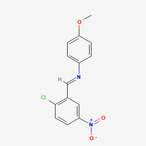 molecular formula C14H11ClN2O3 B11960189 N-[(E)-(2-chloro-5-nitrophenyl)methylidene]-4-methoxyaniline 