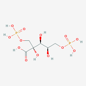 molecular formula C6H14O13P2 B1196019 2-C-((Phosphonooxy)methyl)-D-xylonic acid 5-(dihydrogen phosphate) CAS No. 82263-00-1