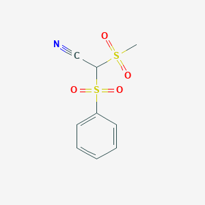 molecular formula C9H9NO4S2 B11960302 (Methylsulfonyl)(phenylsulfonyl)acetonitrile CAS No. 56075-42-4