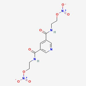 molecular formula C11H13N5O8 B1196033 3,5-Bis((2'-nitroxyethyl)aminocarbonyl)pyridine CAS No. 66886-77-9