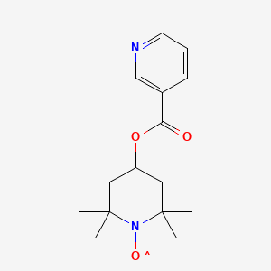 molecular formula C15H21N2O3 B1196037 1-Piperidinyloxy, 2,2,6,6-tetramethyl-4-((3-pyridinylcarbonyl)oxy)- CAS No. 52286-91-6