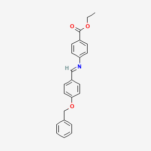molecular formula C23H21NO3 B11960416 Ethyl 4-[(4-phenylmethoxyphenyl)methylideneamino]benzoate CAS No. 64518-91-8