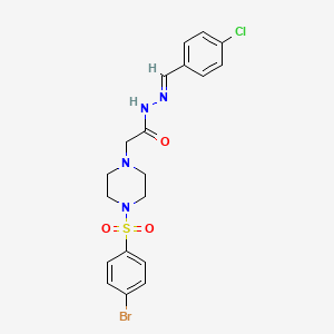 molecular formula C19H20BrClN4O3S B11960423 2-{4-[(4-bromophenyl)sulfonyl]-1-piperazinyl}-N'-[(E)-(4-chlorophenyl)methylidene]acetohydrazide 