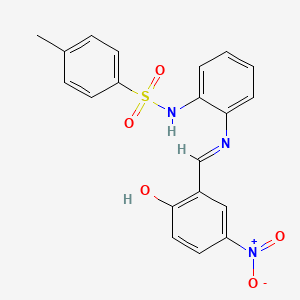 molecular formula C20H17N3O5S B11960475 N-(2-((2-Hydroxy-5-nitro-benzylidene)-amino)-phenyl)-4-methyl-benzenesulfonamide CAS No. 29136-73-0