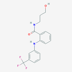 molecular formula C17H17F3N2O2 B1196056 Benzamide, N-(3-hydroxypropyl)-2-((3-(trifluoromethyl)phenyl)amino)- CAS No. 59116-76-6