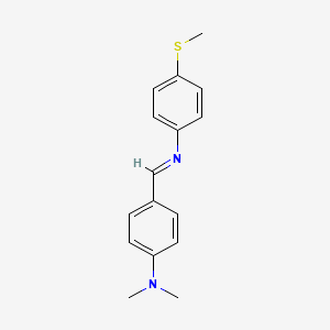 molecular formula C16H18N2S B11960570 N,N-Dimethyl-alpha-(4-(methylthio)phenylimino)-P-toluidine CAS No. 56133-59-6