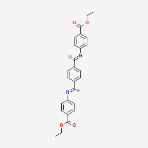 molecular formula C26H24N2O4 B11960622 ethyl 4-({(E)-[4-((E)-{[4-(ethoxycarbonyl)phenyl]imino}methyl)phenyl]methylidene}amino)benzoate CAS No. 3782-79-4