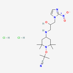 Propanenitrile, 2-((4-((2-hydroxy-3-(2-nitro-1H-imidazol-1-yl)propyl)amino)-2,2,6,6-tetramethyl-1-piperidinyl)oxy)-2-methyl-, dihydrochloride