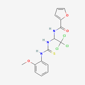 molecular formula C15H14Cl3N3O3S B11960682 N-(2,2,2-trichloro-1-{[(2-methoxyphenyl)carbamothioyl]amino}ethyl)furan-2-carboxamide 