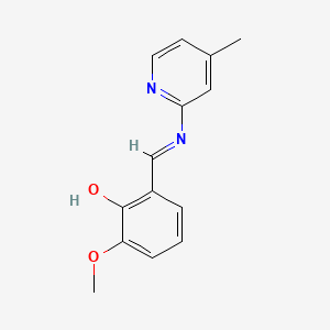 molecular formula C14H14N2O2 B11960704 Phenol, 2-methoxy-6-[[(4-methyl-2-pyridinyl)imino]methyl]- CAS No. 106052-58-8